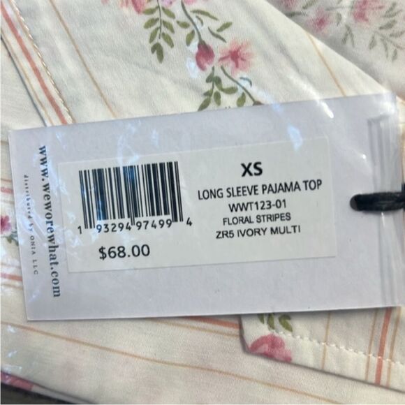 WEWOREWHAT Floral Long Sleeve Pajama Top XS - Picture 4 of 8